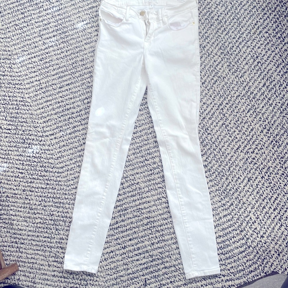 Frame white skinny jeans size 26